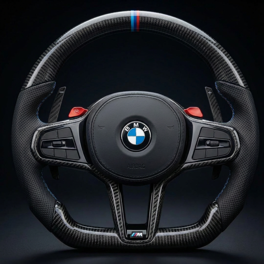 Volant personnalisé BMW G8X M2 M3 M4 G87 sur mesure - alcantara carbone forgé - Custom By Us