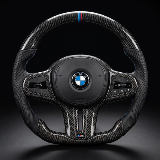 Volant personnalisé BMW Génération G GXX FXX sur mesure - alcantara carbone forgé - Custom By Us
