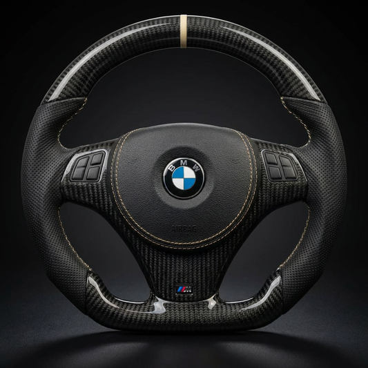 Volant personnalisé BMW E8X E9X sur mesure - alcantara carbone forgé - Custom By Us